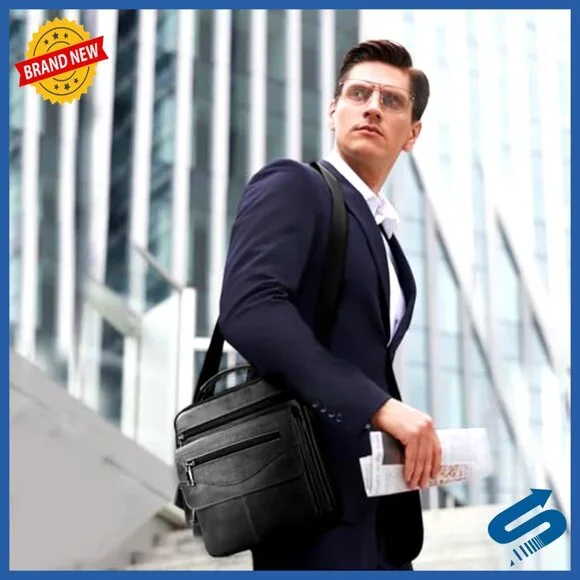 Leather Crossbody Messenger Bag Travel Satchel Shoulder Bag Men's Organizer